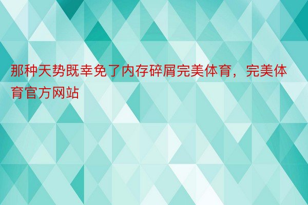 那种天势既幸免了内存碎屑完美体育，完美体育官方网站